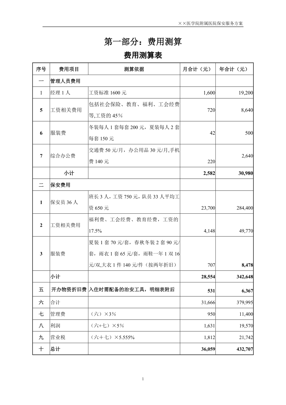 2××医附属医院保安服务投标书(57页).doc_第1页