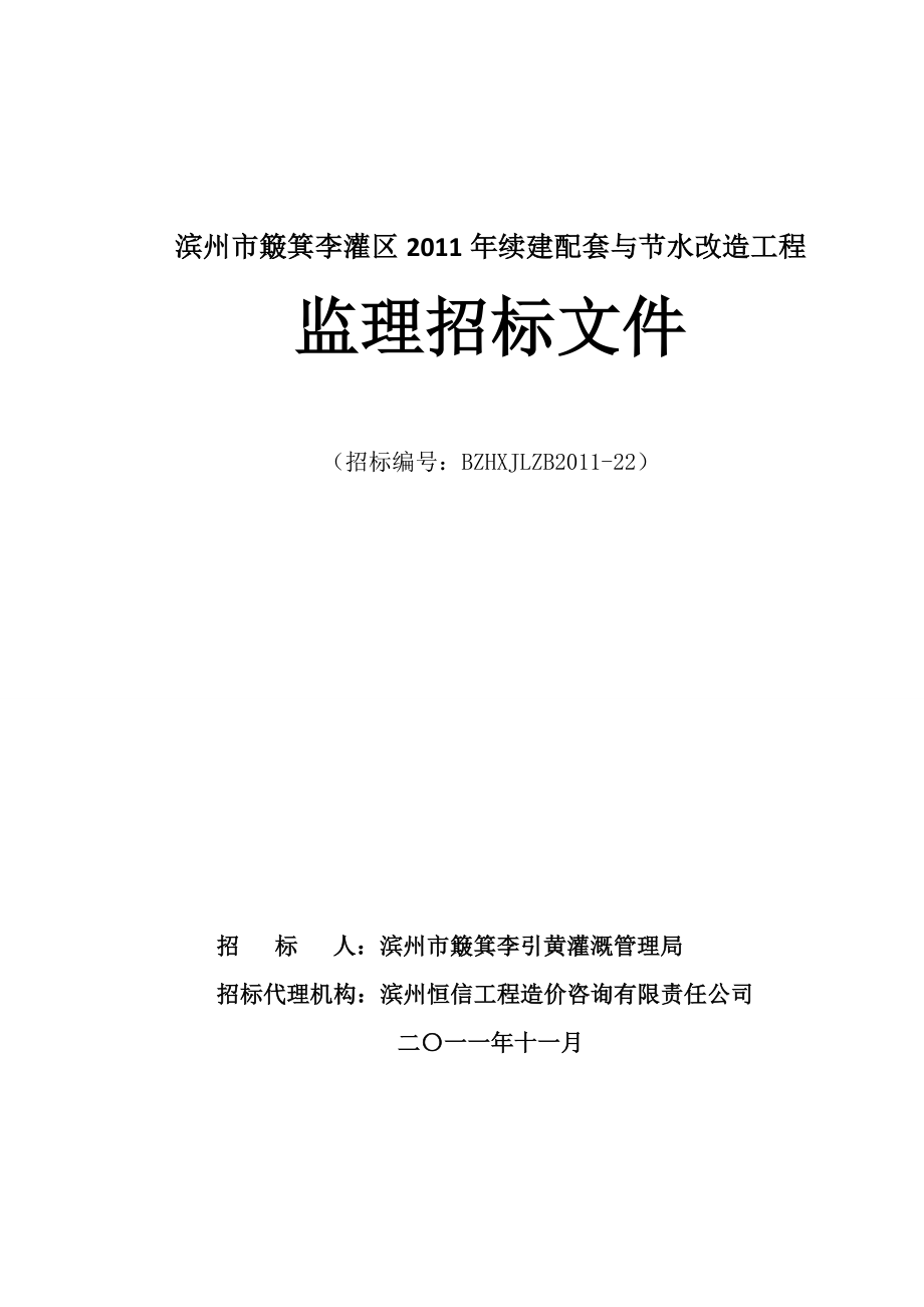 XX灌区续建配套与节水改造工程监理招标文件.doc_第1页