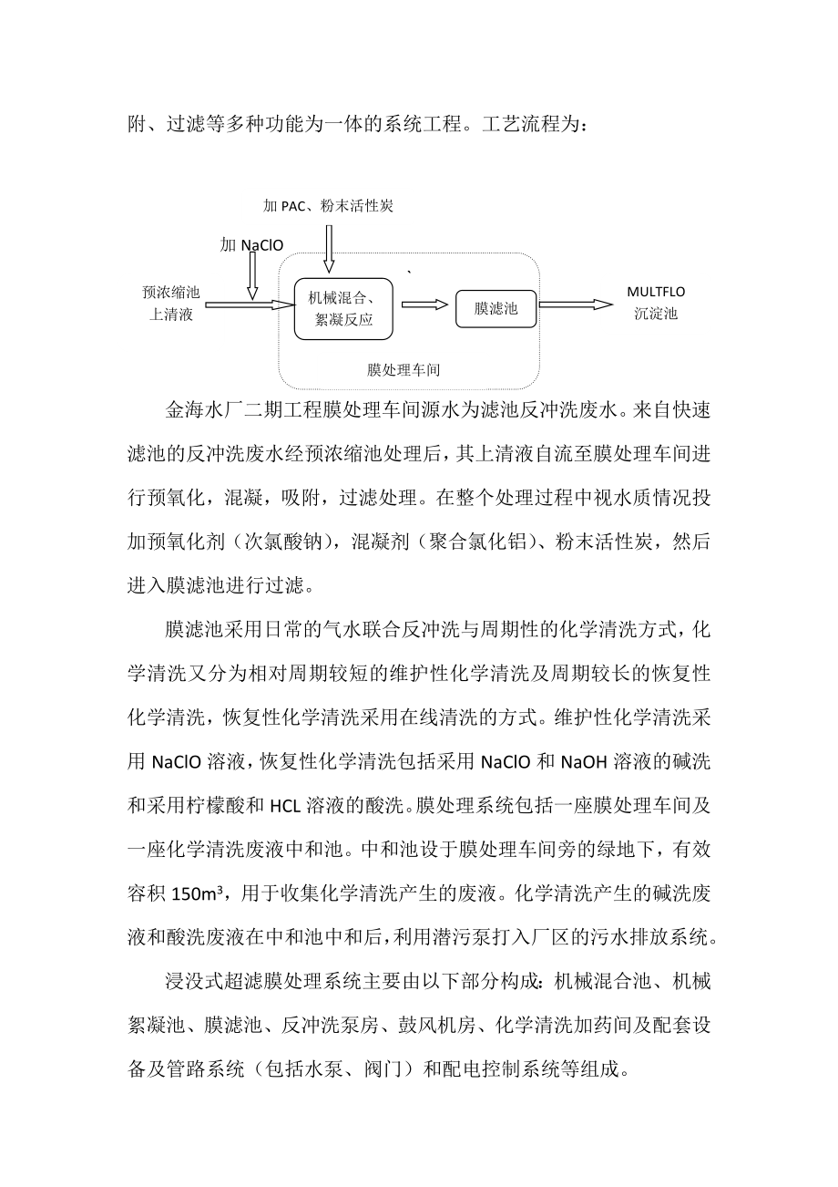 水厂工程浸没式超滤膜车间初步设计方案.doc_第2页