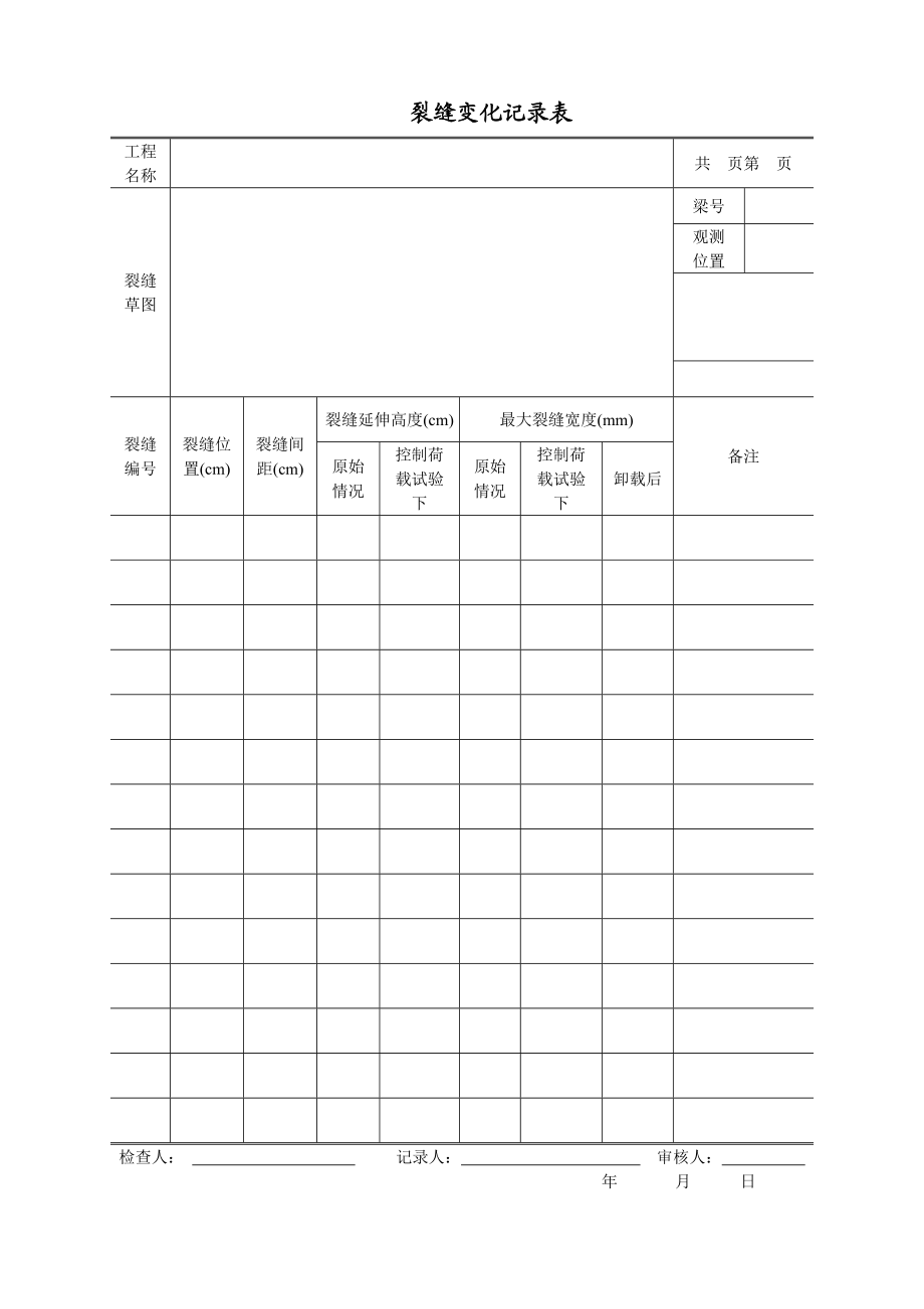 桥梁静载试验检测表格.doc_第1页