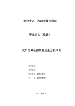 汉口江滩公园景观质量分析报告毕业论文.doc