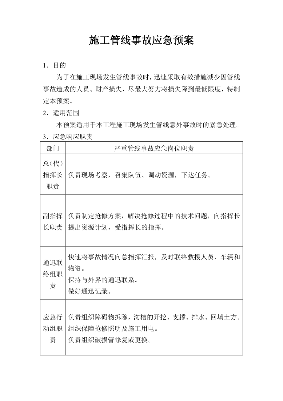 施工管线事故应急预案.doc_第1页