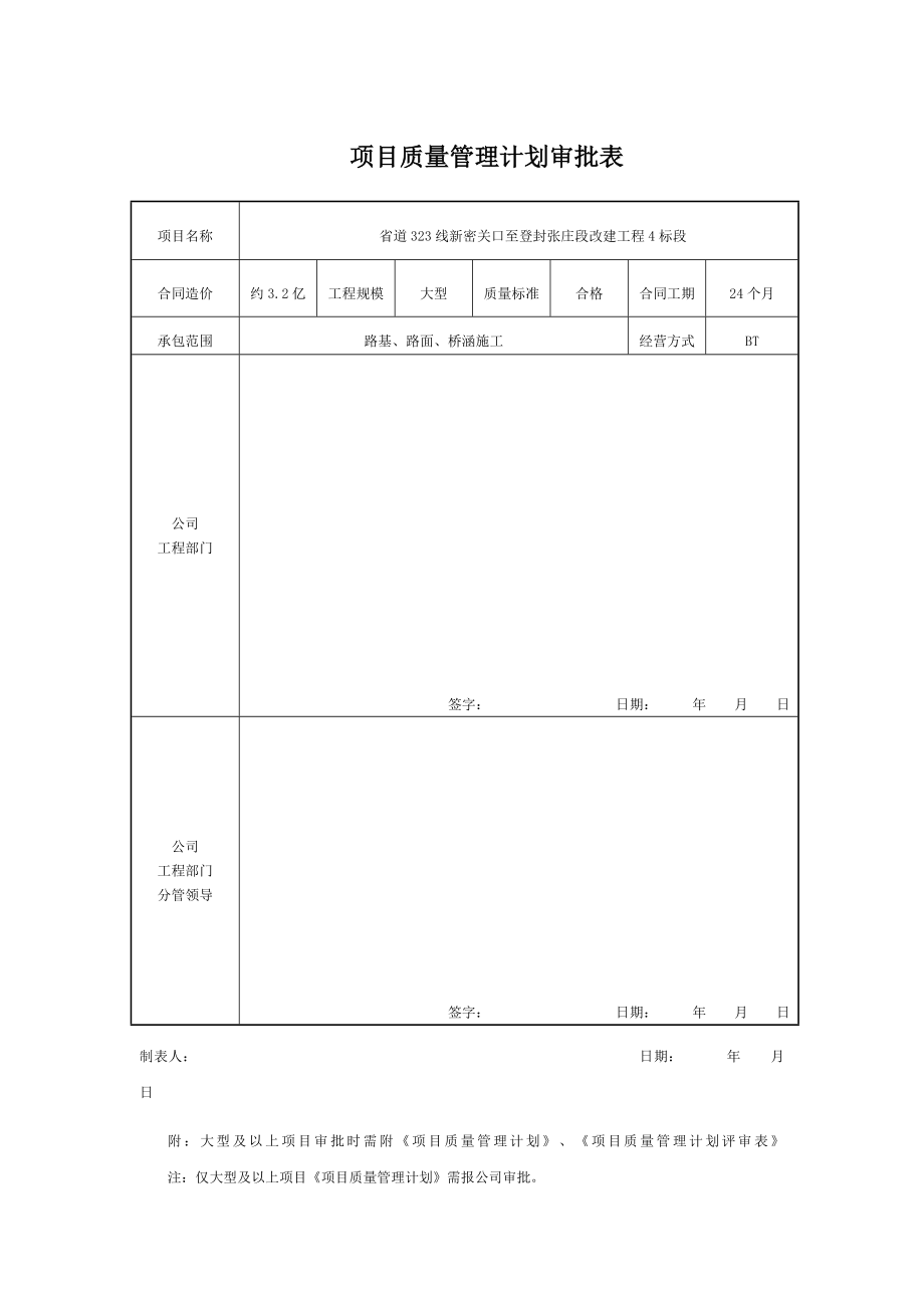 省道323线新登段改建工程质量管理计划(终稿).doc_第2页