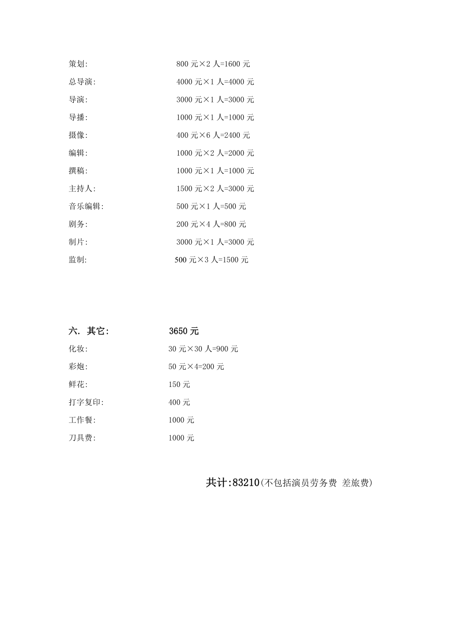 晚会经费预算明细表.doc_第2页