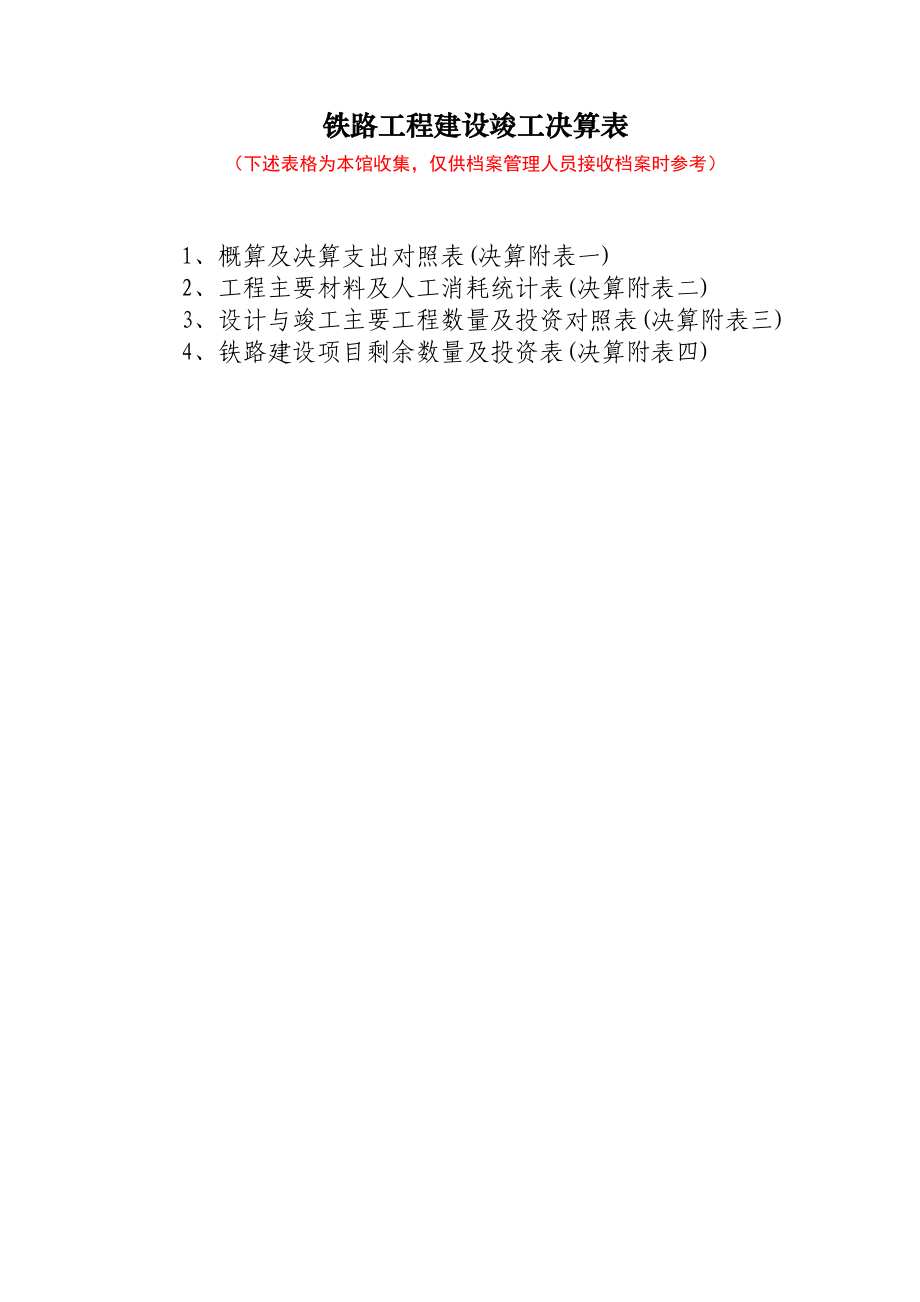 铁道部工程建设决算表.doc_第1页