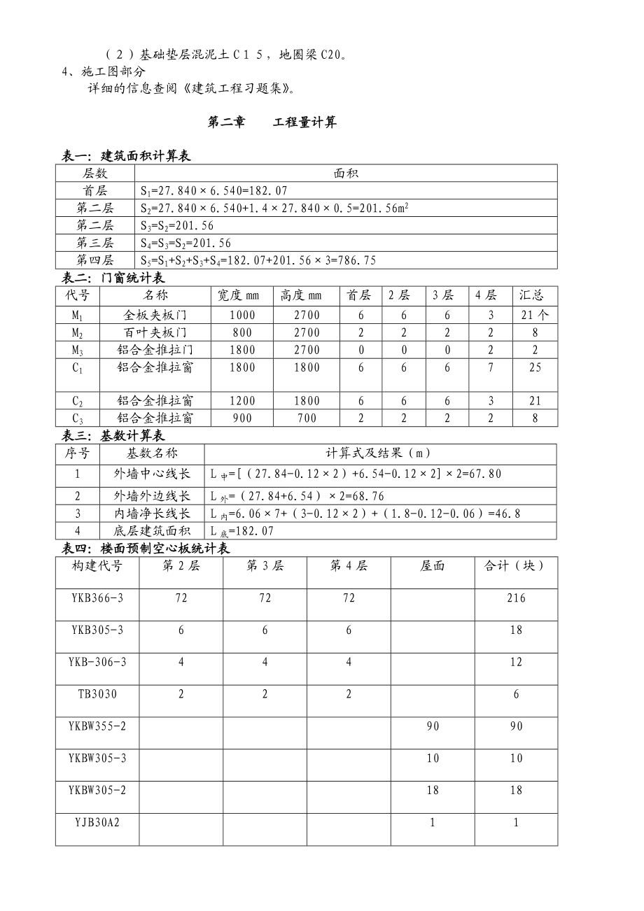 土建施工图预算课程设计.doc_第3页