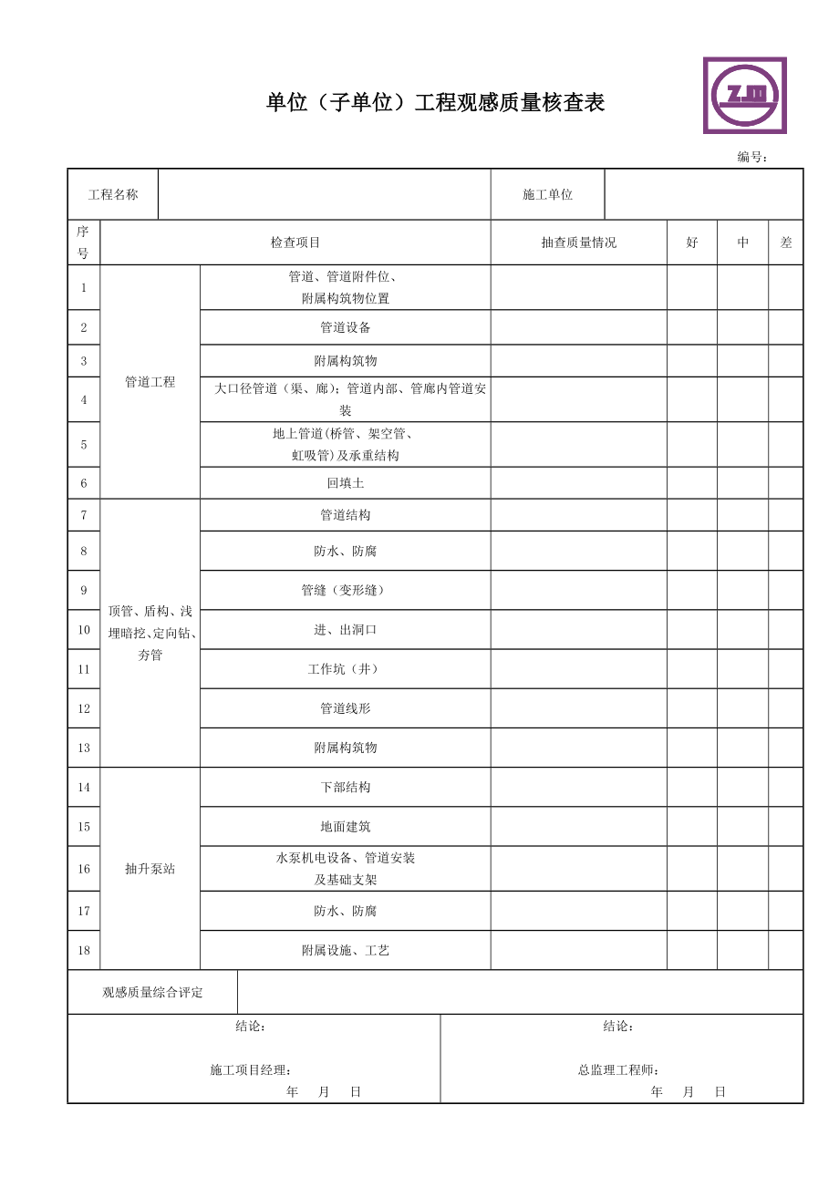 2193191494市政给排水管道工程检验批质量验收记录表.doc_第3页