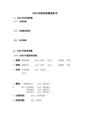 财务预算报告书(doc ).doc