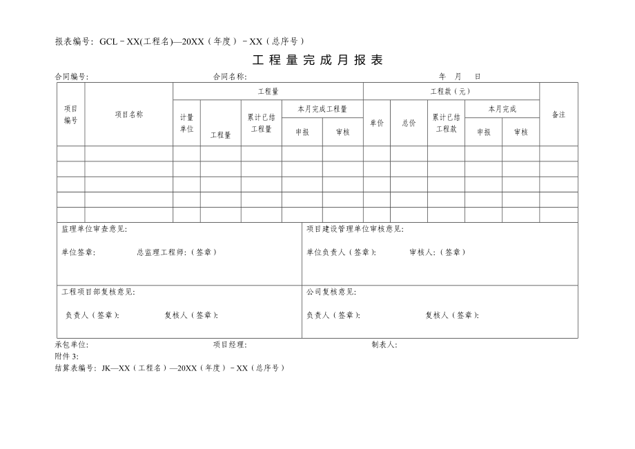 建筑工程工程量月报表一.doc_第1页