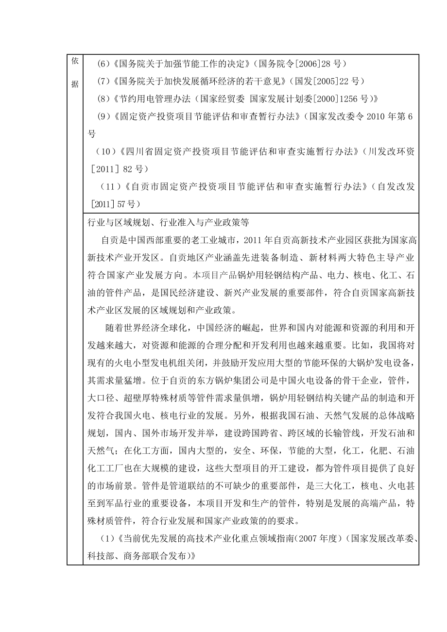 固定资产投资项目节能评估报告表管件项目节能评估表.doc_第3页