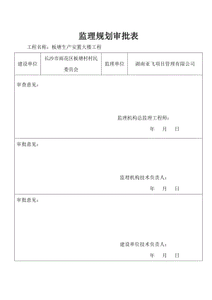 安置大楼工程项目监理规划.doc