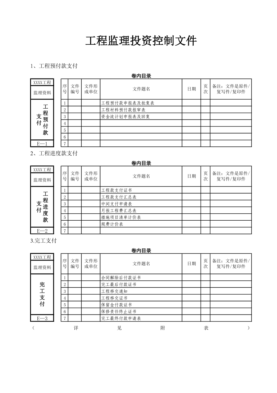 工程监理投资控制文件.doc_第1页