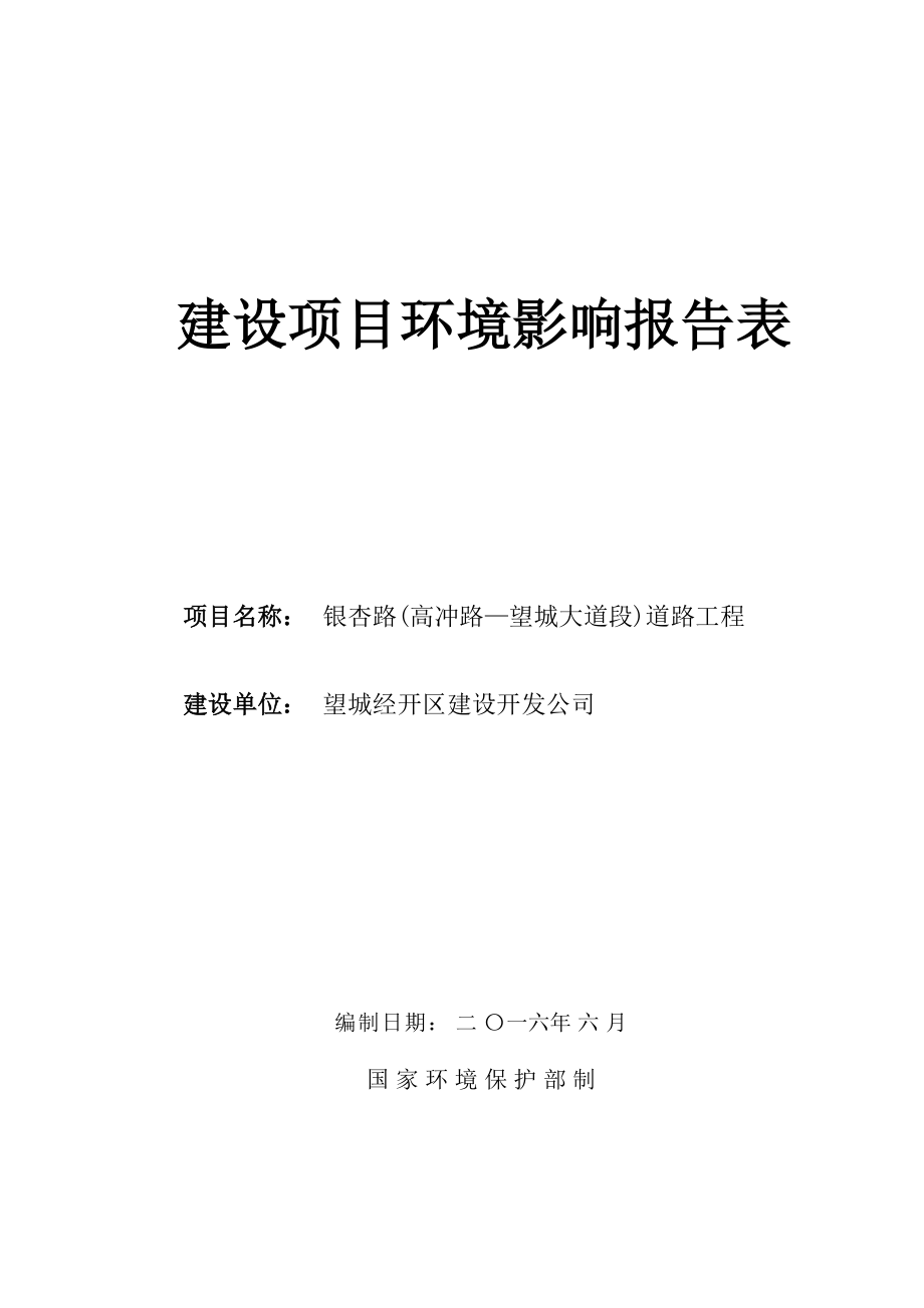 环境影响评价报告公示：银杏路环评报告表报批稿环评报告.doc_第1页