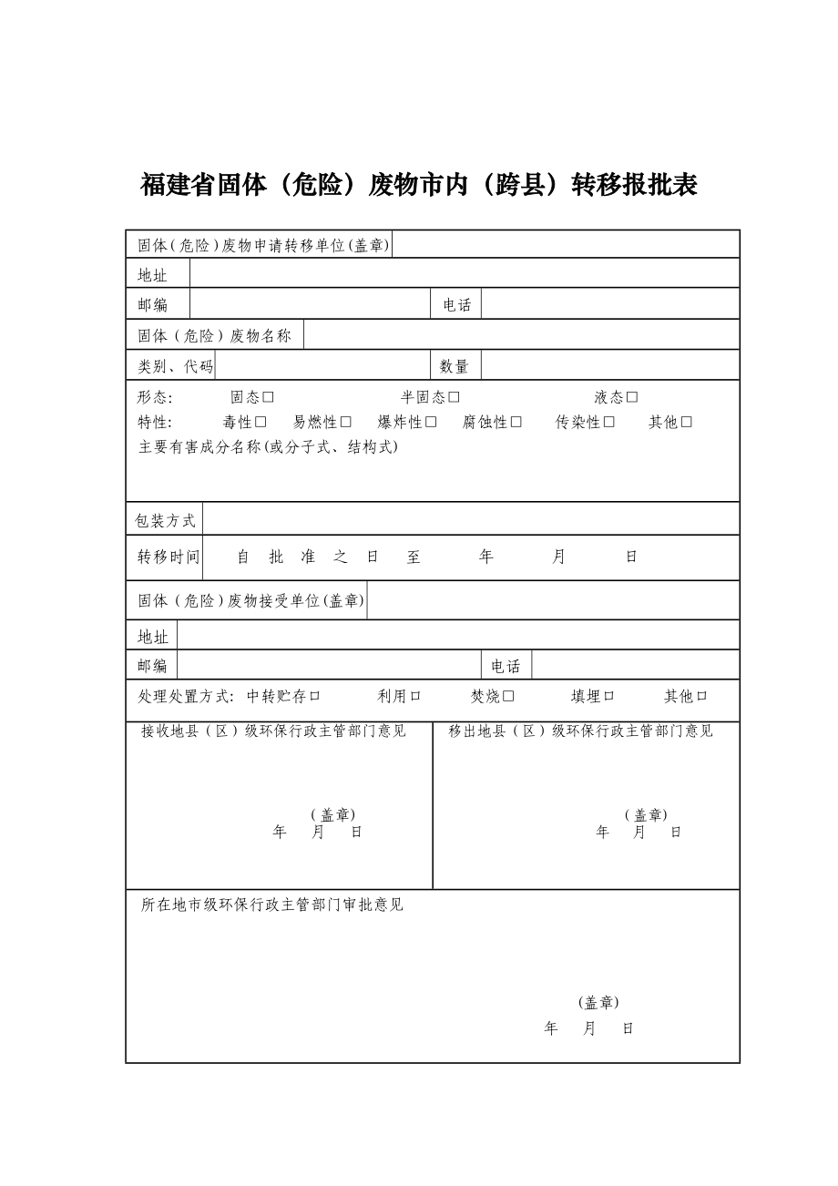 福建省固体（危险）废物跨省转移报批表.doc_第3页