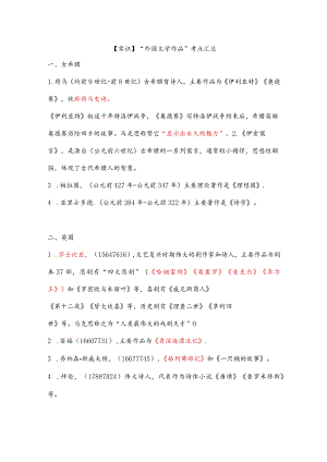 公基常识“外国文学作品”考点汇总.docx