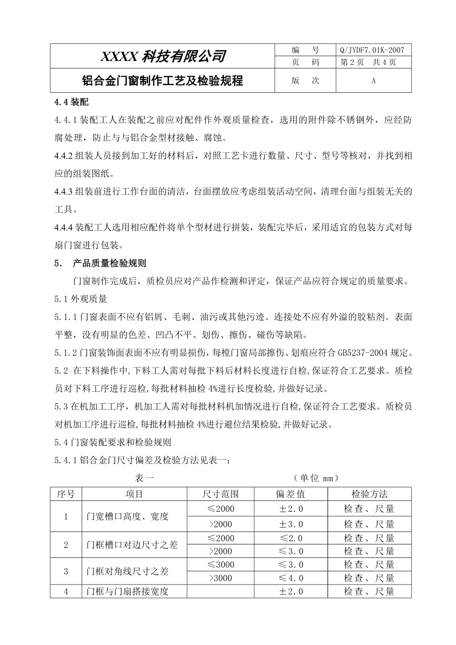 J07.01门窗制作工艺及检验规程.doc_第3页