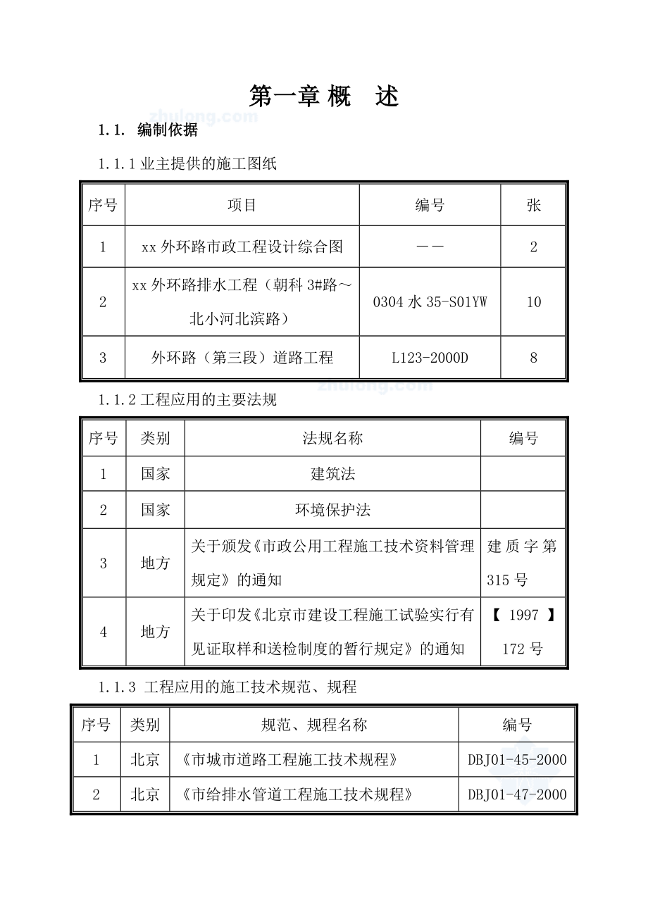 市政道路、排水及综合管网工程(投标)施工组织设计secret.doc_第1页