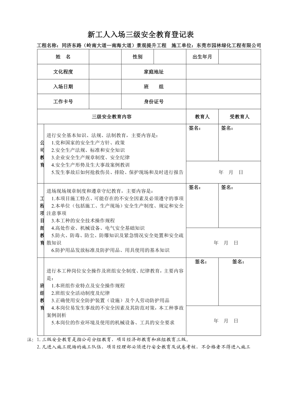 建筑三级安全教育表格大全.doc_第2页