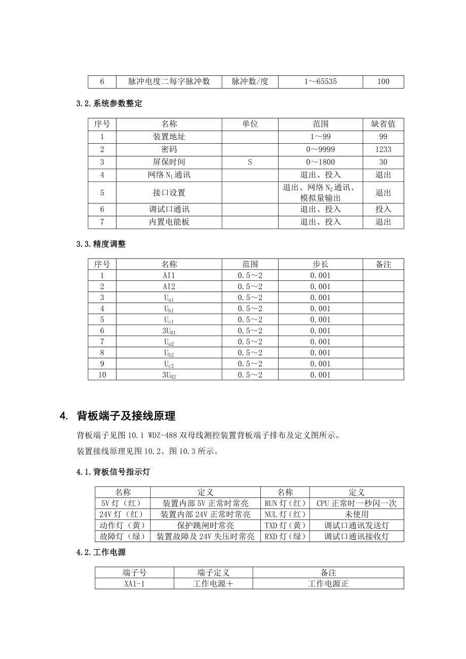 WDZ488 双母线测控装置技术说明书.doc_第3页