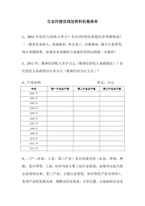 生态村规划提供资料清单.doc