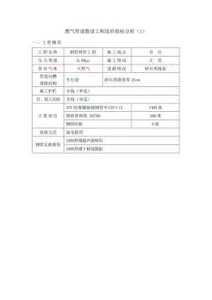 燃气管道敷设工程造价指标分析.doc