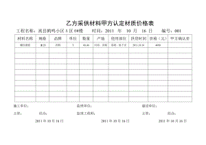 甲方认价单土建.doc