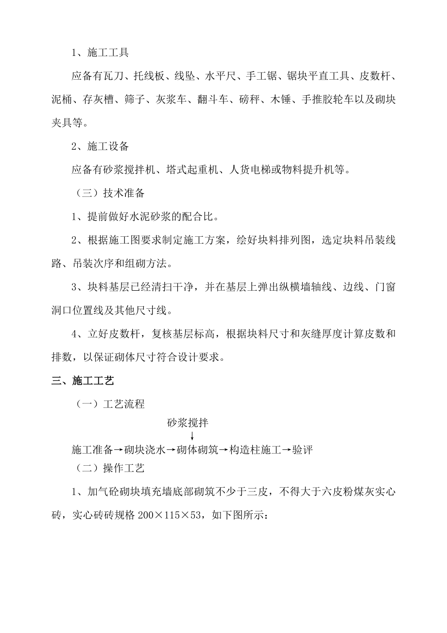 加气砼砌块填充墙施工方案.doc_第2页