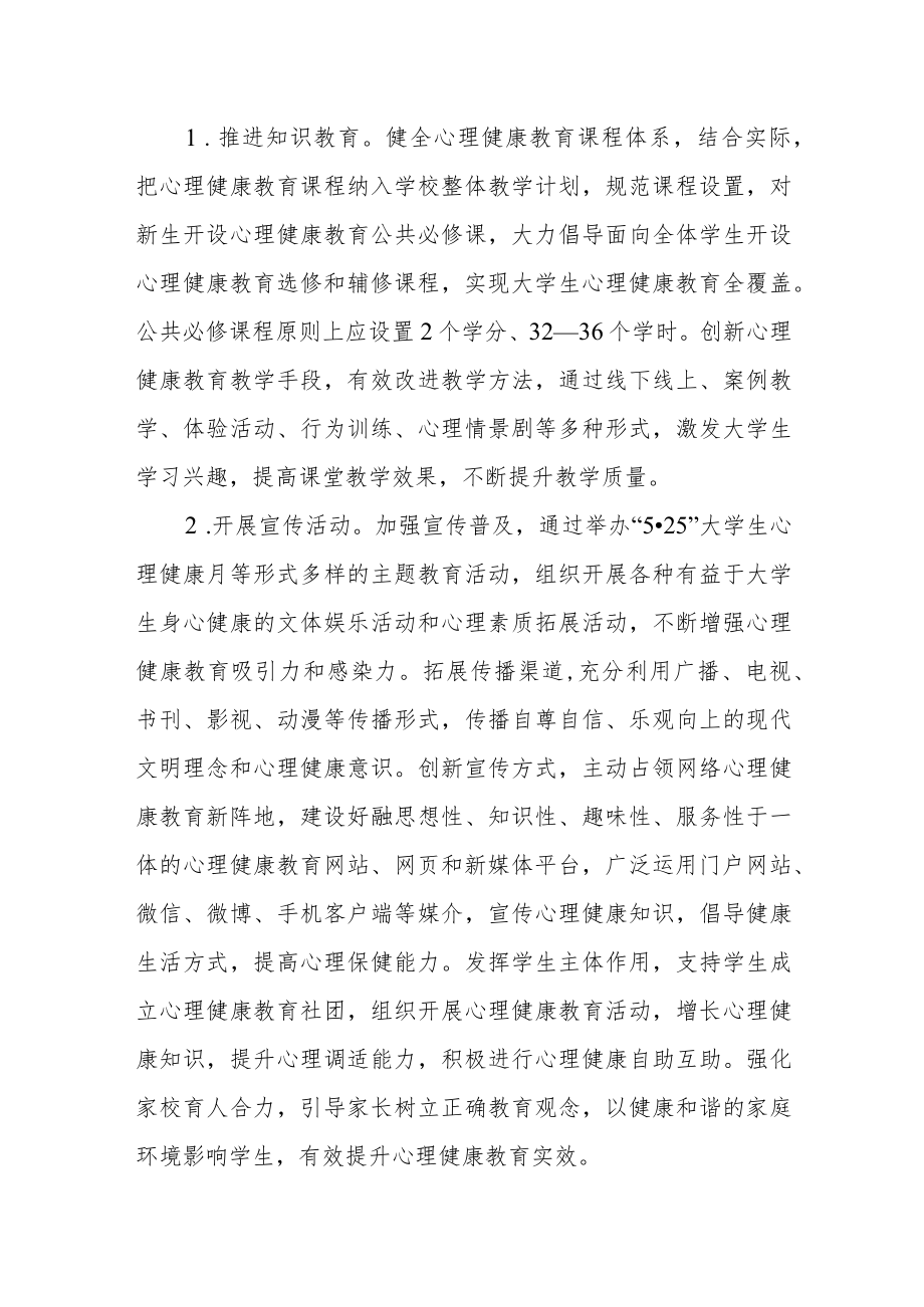 学院关于加强与改进大学生心理健康教育的实施方案.docx_第3页