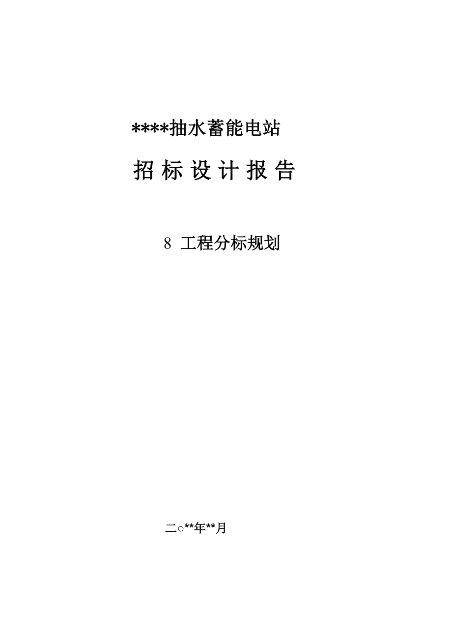 抽水蓄能电站工程分标规划招标设计报告.doc_第1页