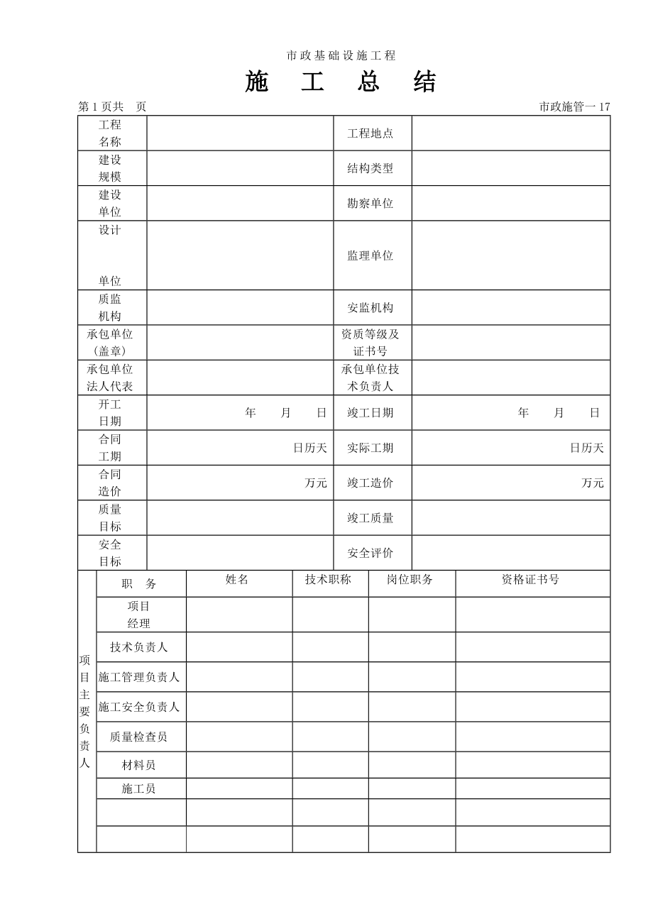 市政工程表格施工总结.doc_第2页