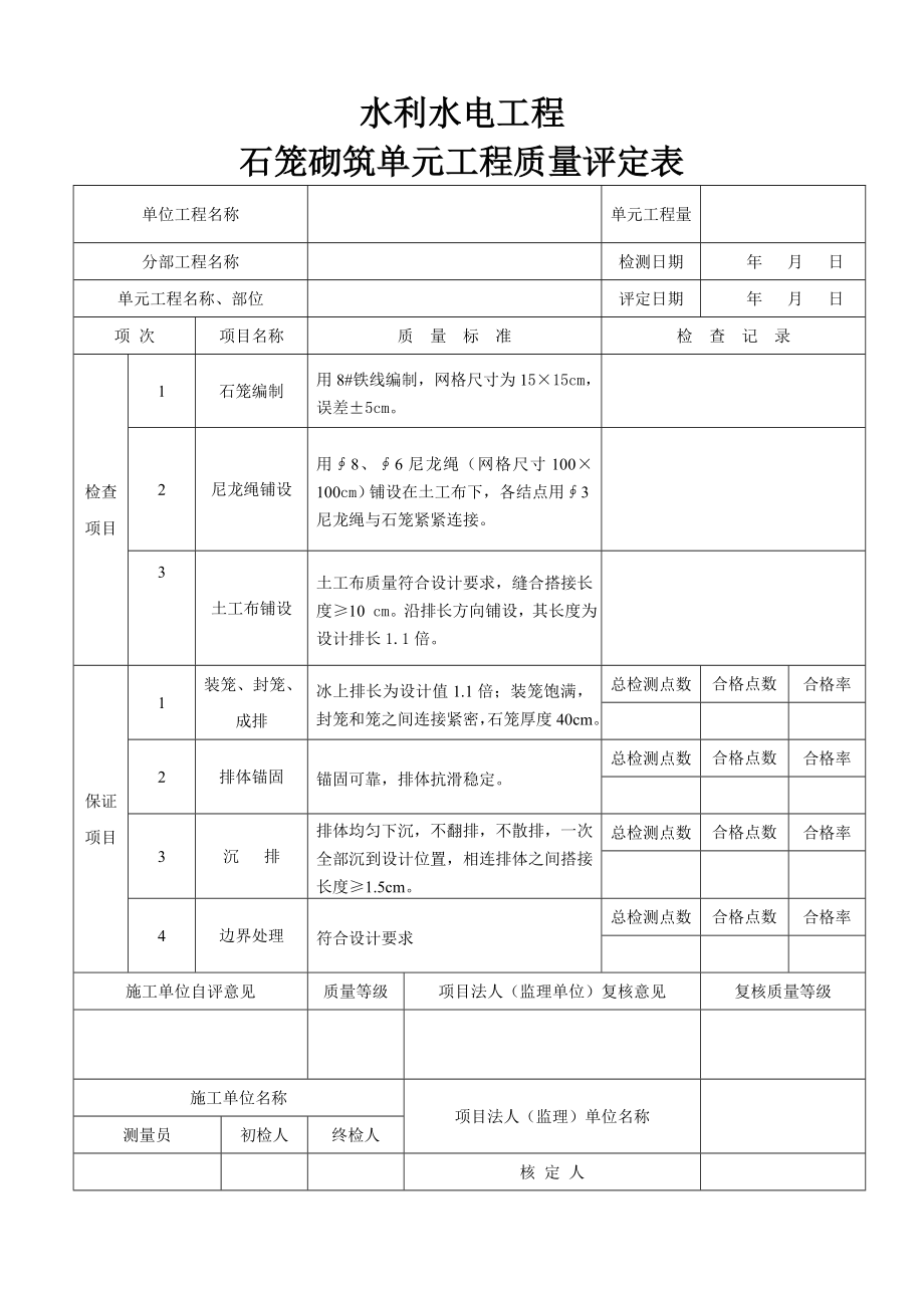 石笼装砌单元工程质量评定表.doc_第2页