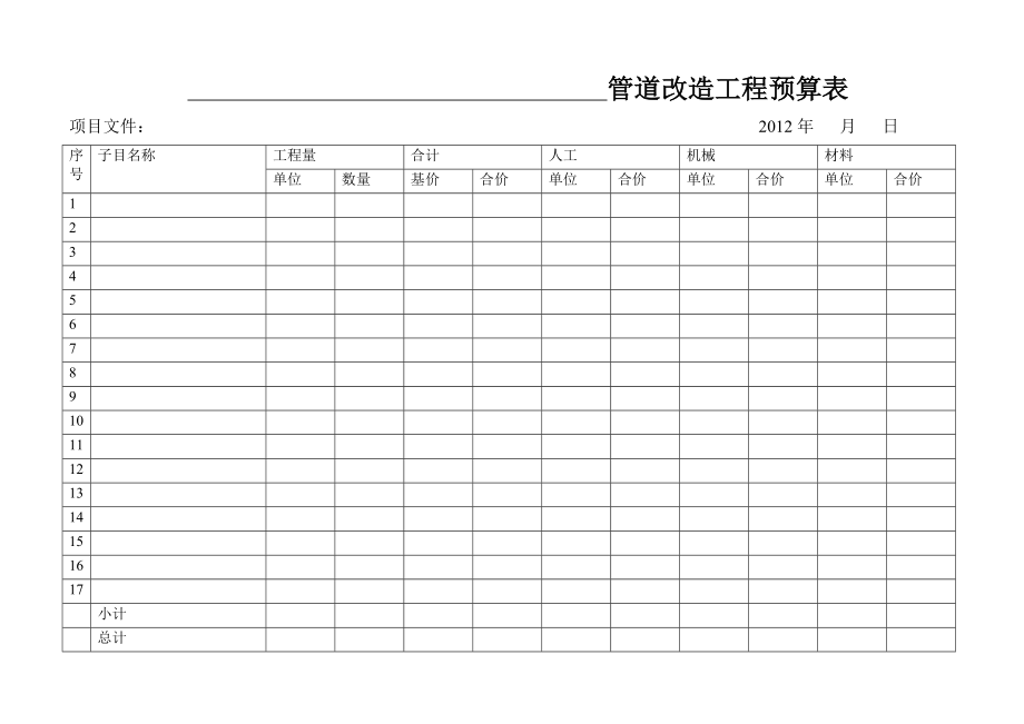 管道改造工程预算表.doc_第3页