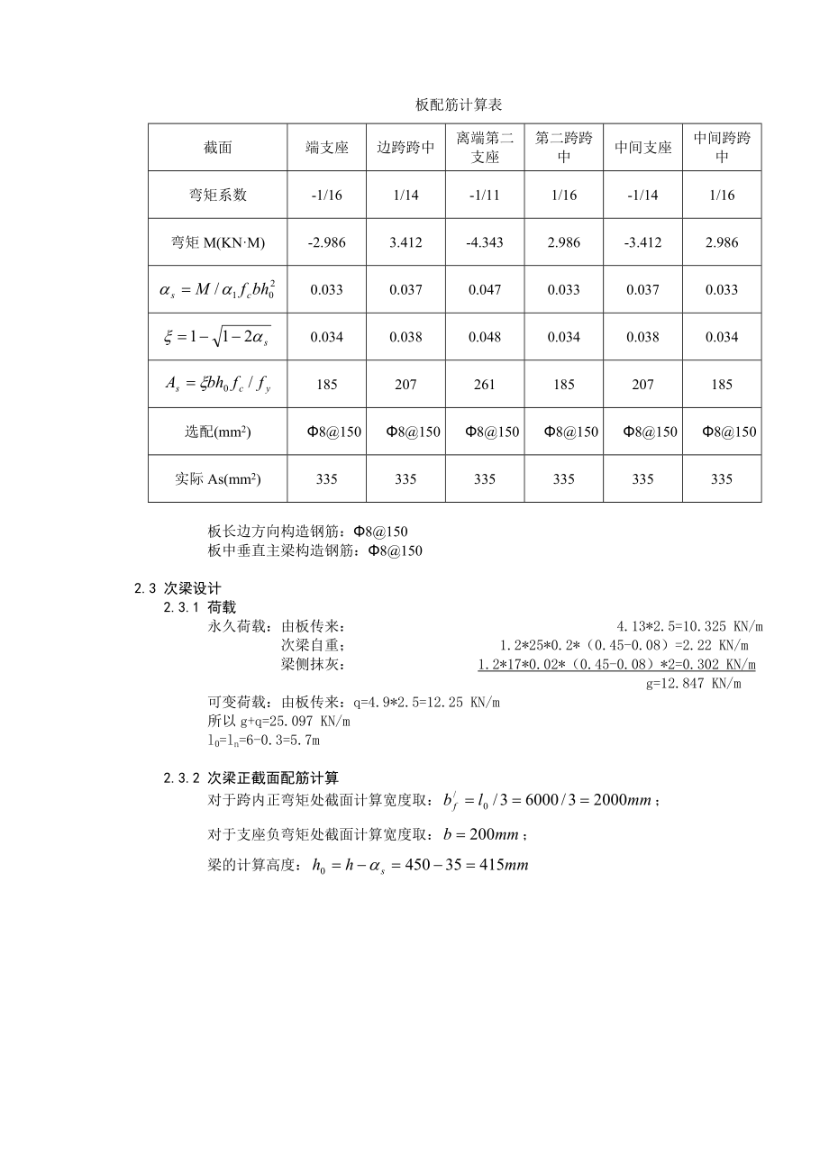 楼面梁板设计（全套计算书） .doc_第3页