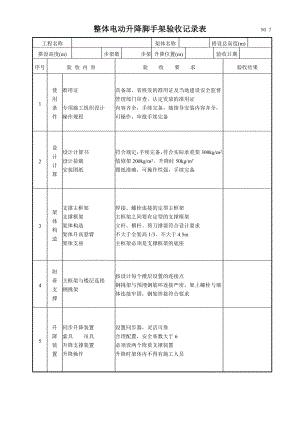 整体电动升降脚手架验收记录表.doc