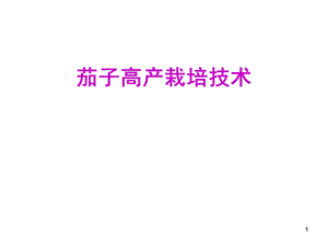 茄子高产栽培技术.ppt