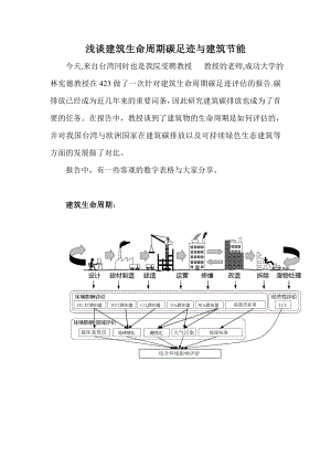 浅谈建筑生命周期碳足迹与建筑节能论文.doc