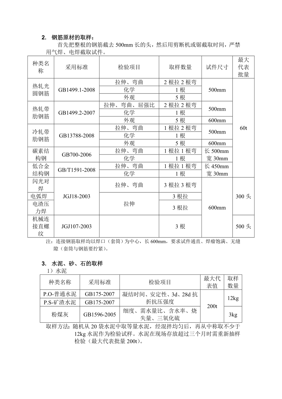 建筑工程试验各种材料取样标准(实验员).doc_第3页