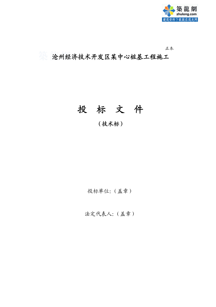 沧州某工程桩基(正循环潜水钻机自然造浆法)投标书技术标-secret.doc_第1页