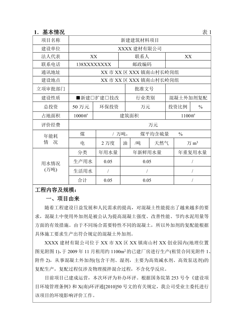 新建建筑材料复配1000吨混凝土外加剂建设项目环境影响报告表.doc_第2页