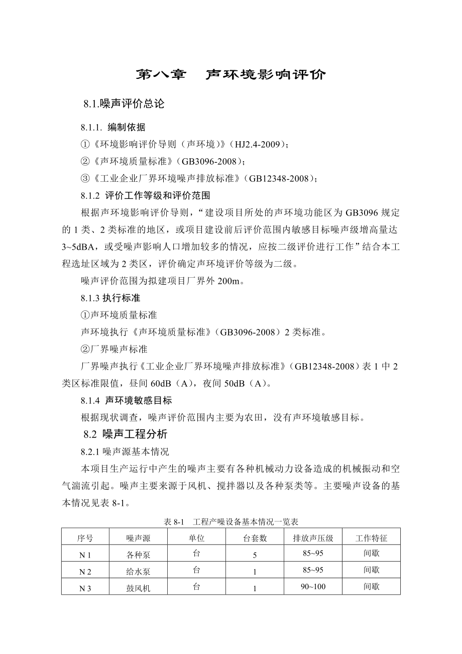 环境影响评价报告公示：萘系高效减水剂生产线8、噪声环评报告.doc_第1页