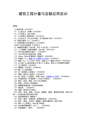 建筑工程计量与定额应用实训.doc