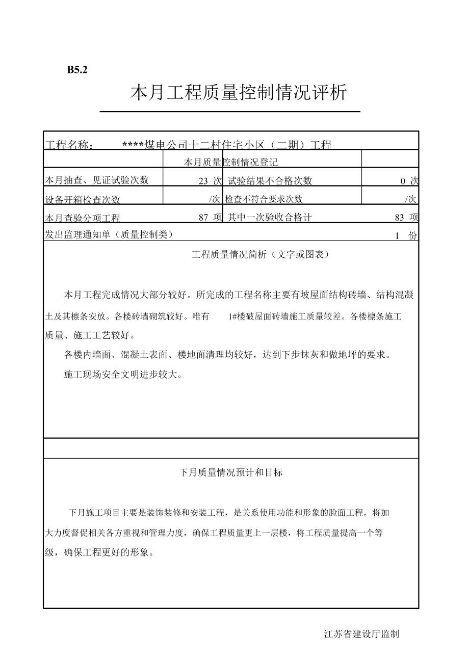 江苏省某住宅小区工程5月份监理月报.doc_第3页