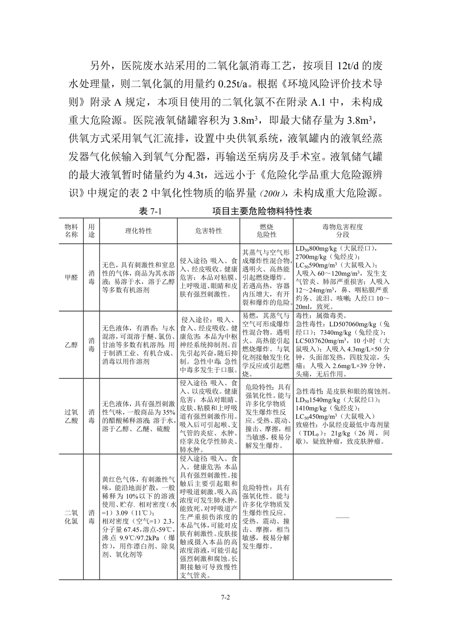 环境影响评价报告公示：雅安市雨城区妇幼保健院异地重建项目7环境风险分析环评报告.doc_第2页