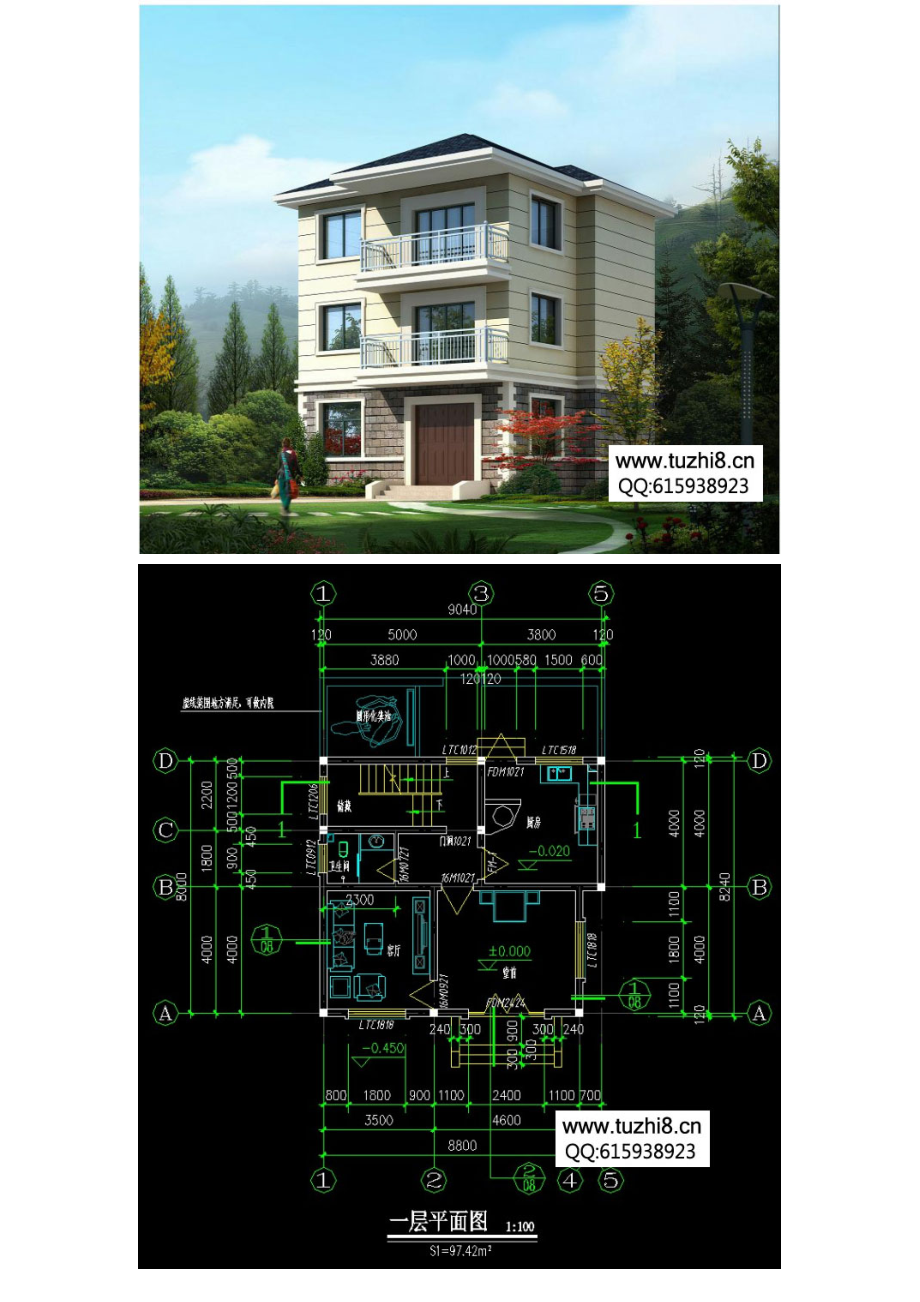 几套农村自建三层房屋设计图纸及效果图【推荐】 .doc_第1页