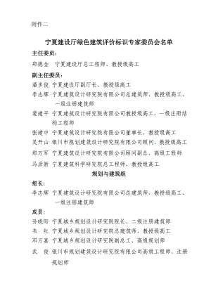 宁夏建设厅绿色建筑评价标识专家委员会.doc