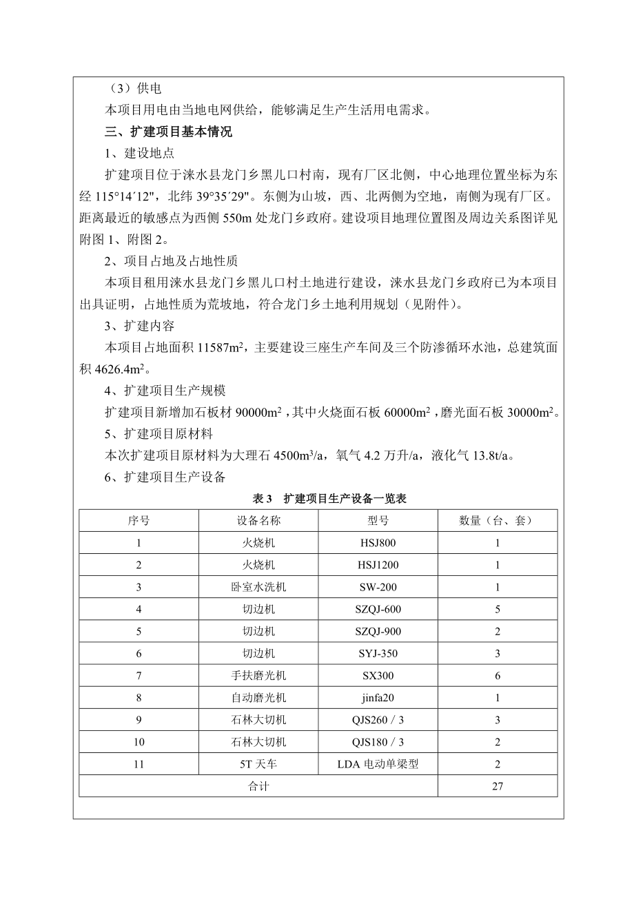 环境影响评价报告公示：涞水县鼎盛石材厂石材加工扩建环评报告.doc_第3页