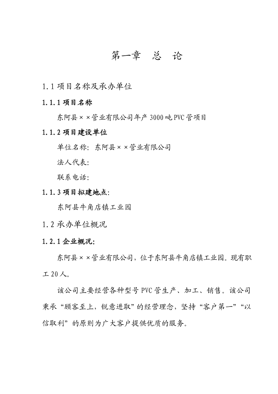 东阿县某管业有限公司产3000吨PVC管项目可行性研究报告.doc_第3页