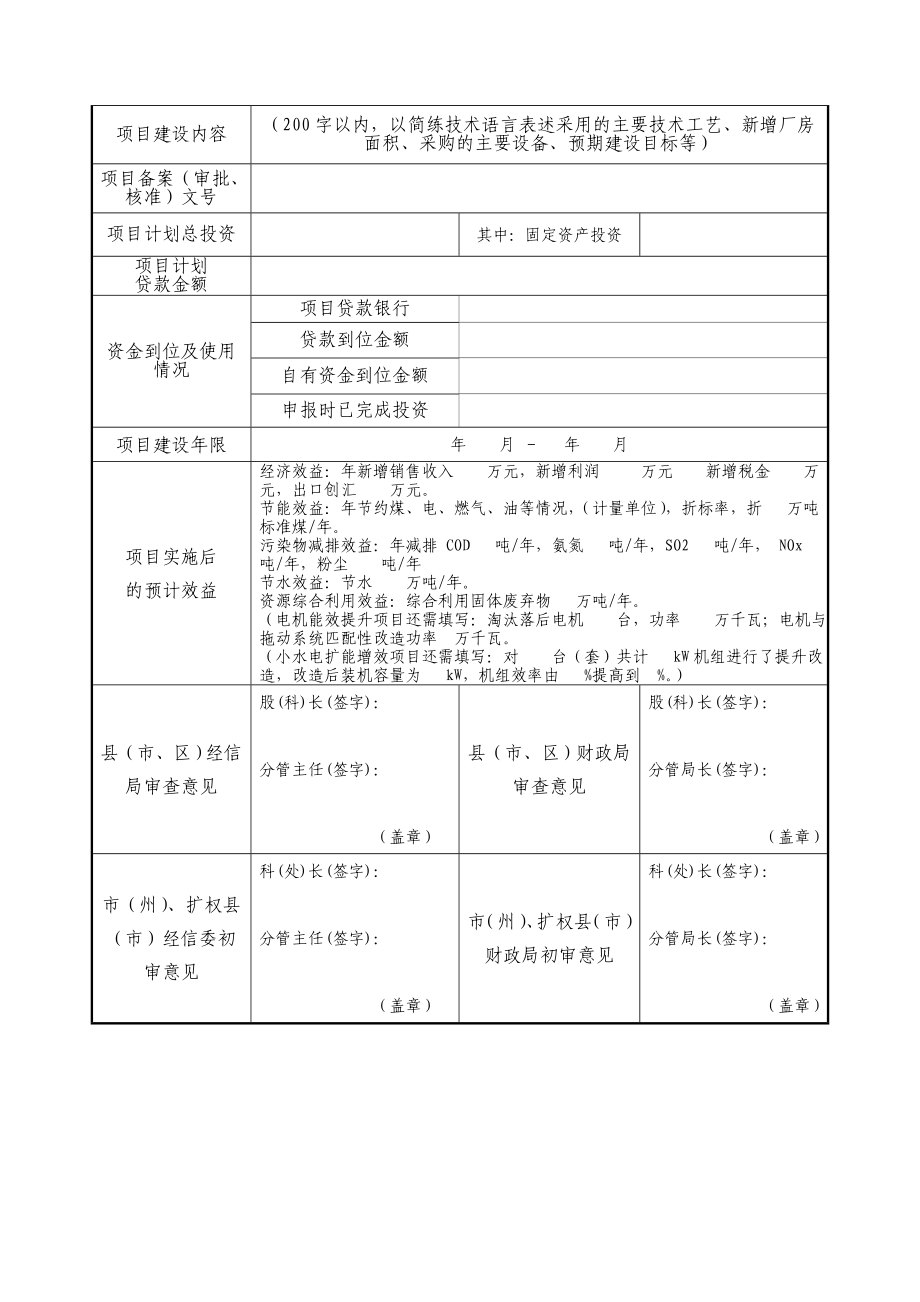 xx省工业节能节水和淘汰落后产能专项资金申请书.doc_第3页