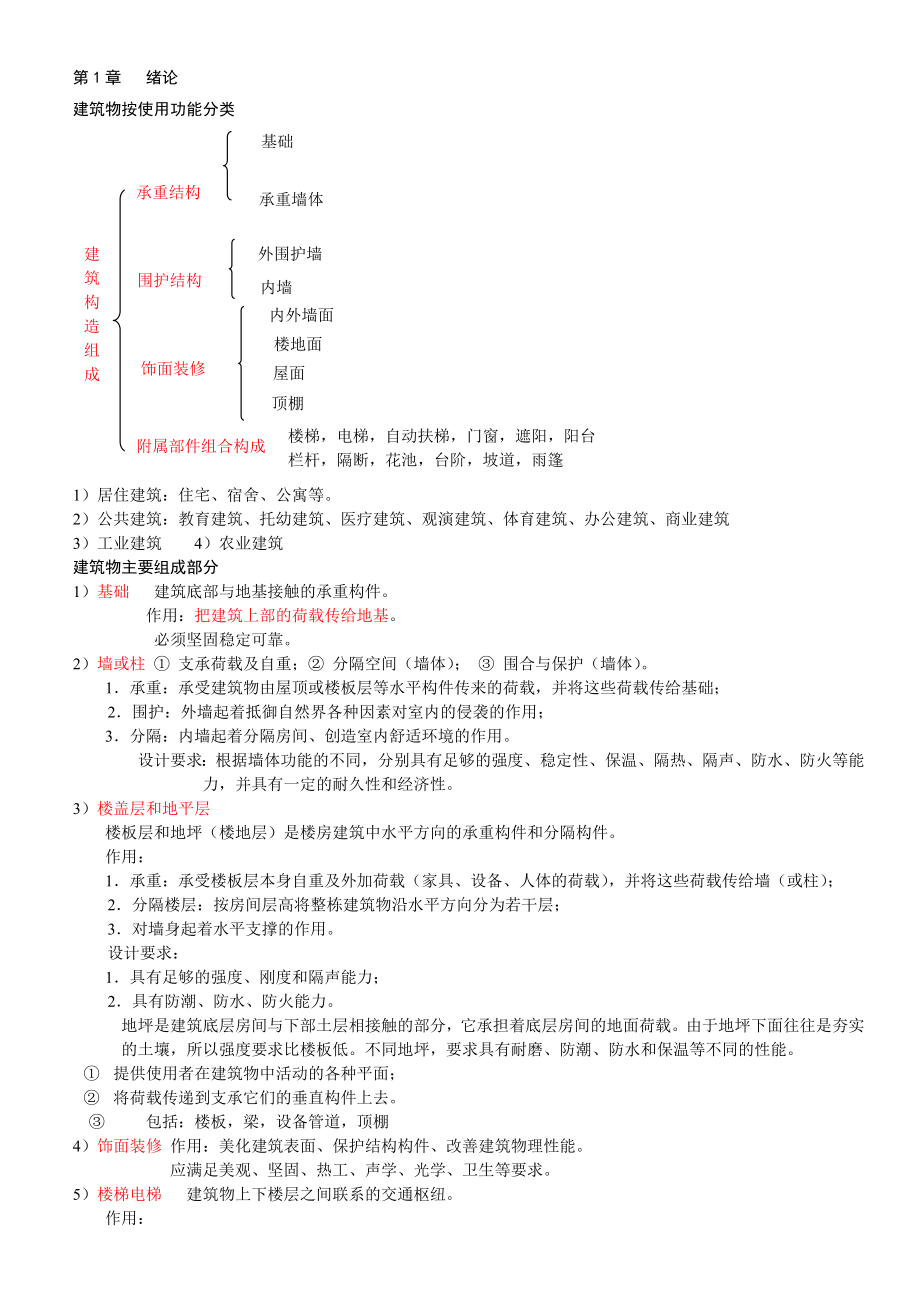 建筑构造(上)知识点总结中国建筑工业出版社第四版《建筑构造》上册.doc_第1页