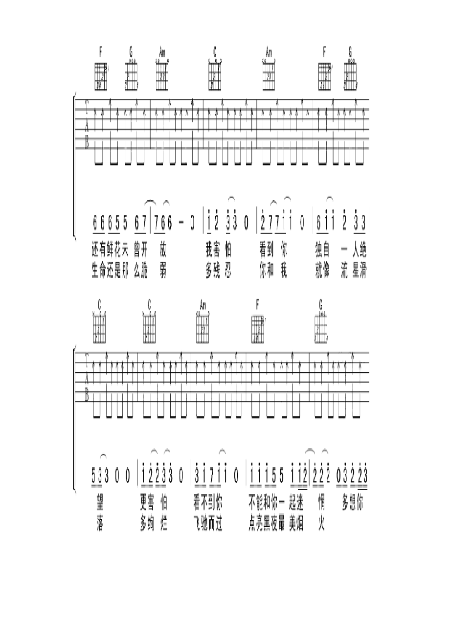 向往吉他谱C调向往是李健作词作曲并演唱的一首歌曲收录于其2005年发行专辑为你而来和2013年发行专辑李健拾光中吉他谱1.docx_第2页